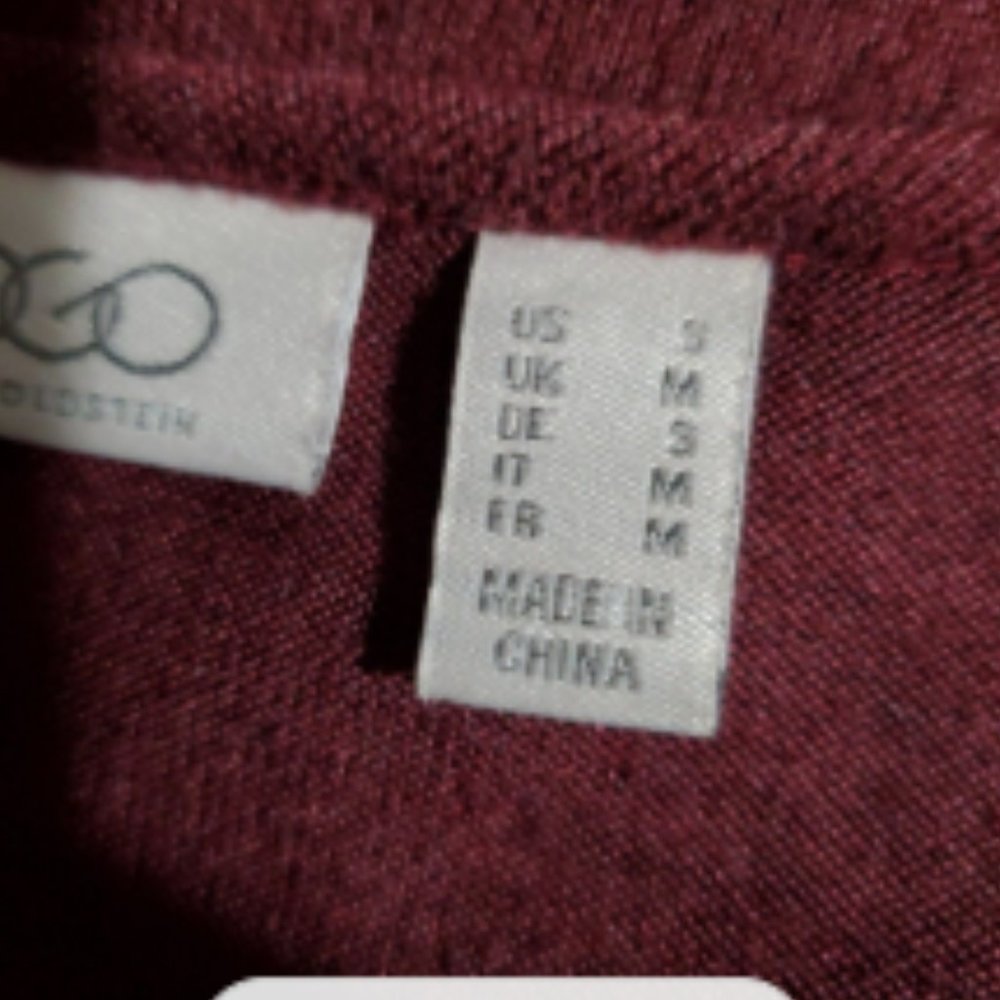 Logo Women's Cardigan Burgundy Size S - Picture 6 of 7